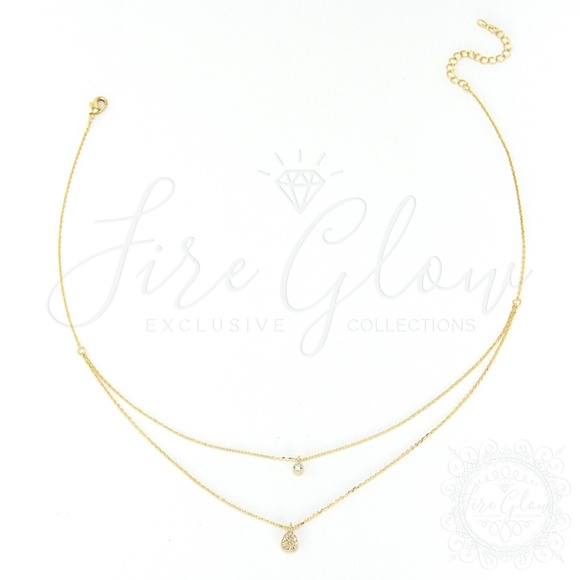18K Gold Dipped Two Cute Layered Charm Necklace - Picture 3 of 16